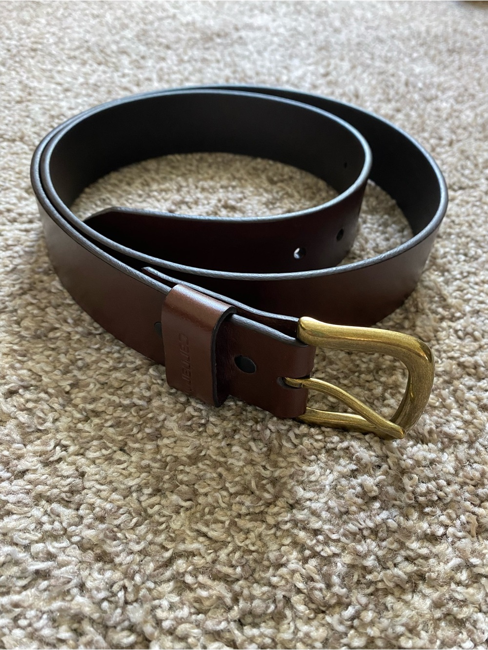 Carhart Mens BRIDLE LEATHER CLASSIC BUCKLE BELT Size 42 Brown EUC